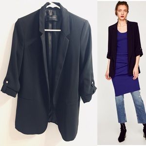 Zara long blazer with rolled sleeves